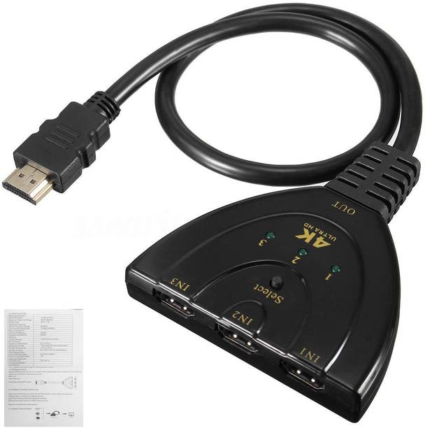 Triangle Ant TV-out Cable 3 Port HDMI Switch Auto Smart Hub box with High Speed