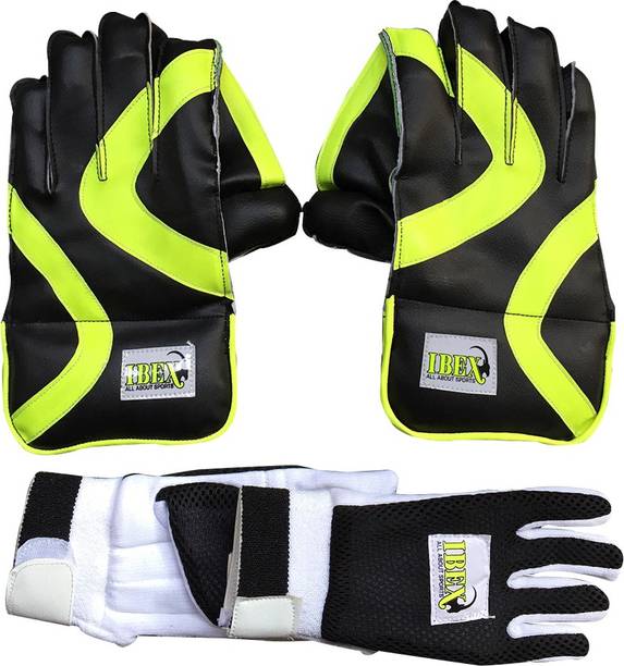 IBEX Wicket Keeping Gloves Combo With Black Inner Glove...
