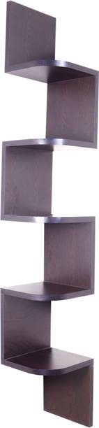 Silistar Zigzag Wall Mount Corner Shelf Unit W5 MDF (Medium Density Fiber) Wall Shelf