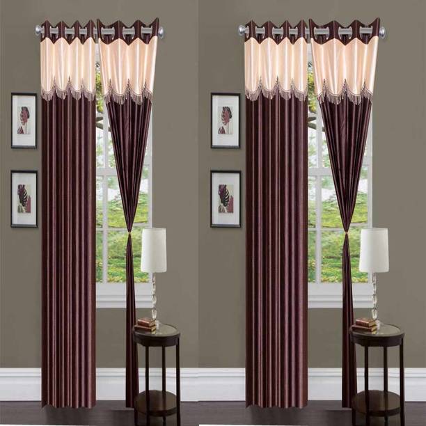 Soulful Creations 152 cm (5 ft) Polyester Room Darkening Window Curtain (Pack Of 4)