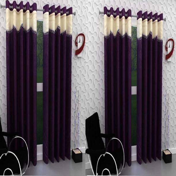 Soulful Creations 212 cm (7 ft) Polyester Room Darkening Door Curtain (Pack Of 4)