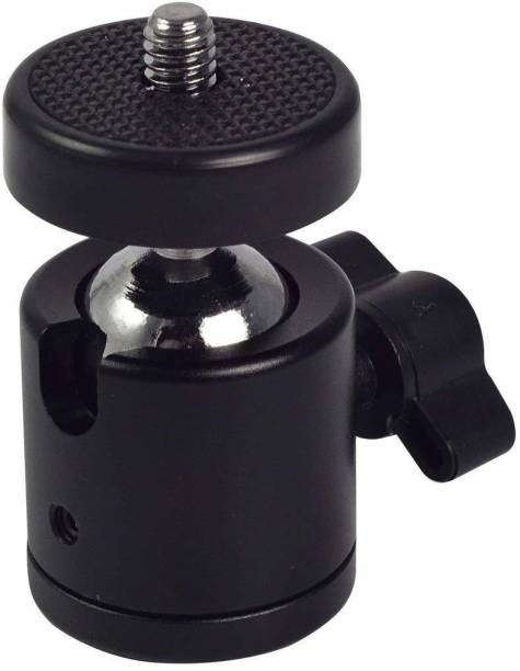SHOPEE Swivel Mini Ball Head 1/4" Screw DSLR Camera Tripod Ballhead Stand Support Flash Shoe Adapter