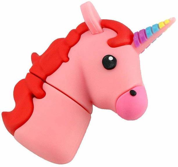Tobo Cartoon Cute Unicorn 32GB USB Flash Drive Animal Horse Memory Thumb Stick Pendrive.(Pink & Red) 32 Pen Drive Compatible with Desktop Computer, Laptop USB 2.0 Rubber Case