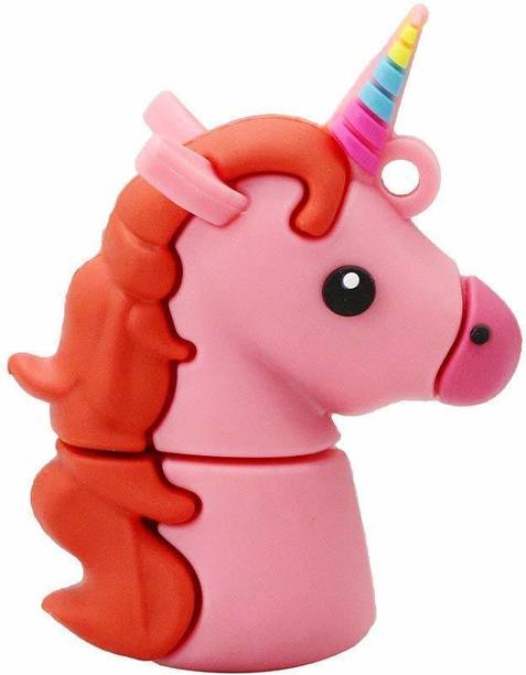 Tobo Cartoon Cute Unicorn 64GB USB Flash Drive Animal Horse Memory Thumb Stick Pendrive.(Pink & Red) 64 Pen Drive Compatible with Desktop Computer, Laptop USB 2.0 Rubber Case