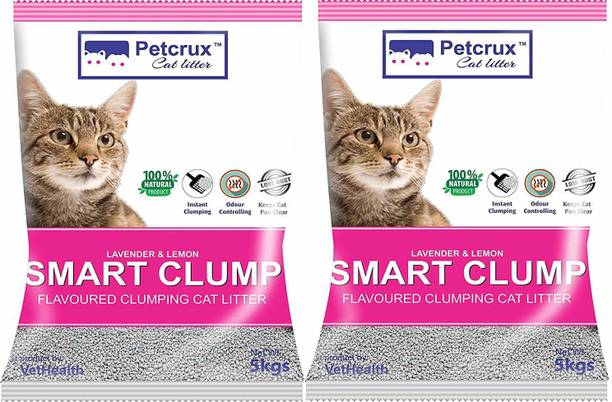 Petcrux Exclusive Scoopable Smart Bentonite Cat Litter, 5Kg (Pack of 2 - Total 10 kg) Pet Litter Tray Refill