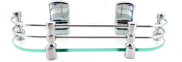 Sparkraze Heavy Brackets Clear 12 By 5.5 inch Glass Shelf \ Living Room & Bedroom Shelf\Bathroom Shelf\Multipurpose Shelf Glass Wall Shelf