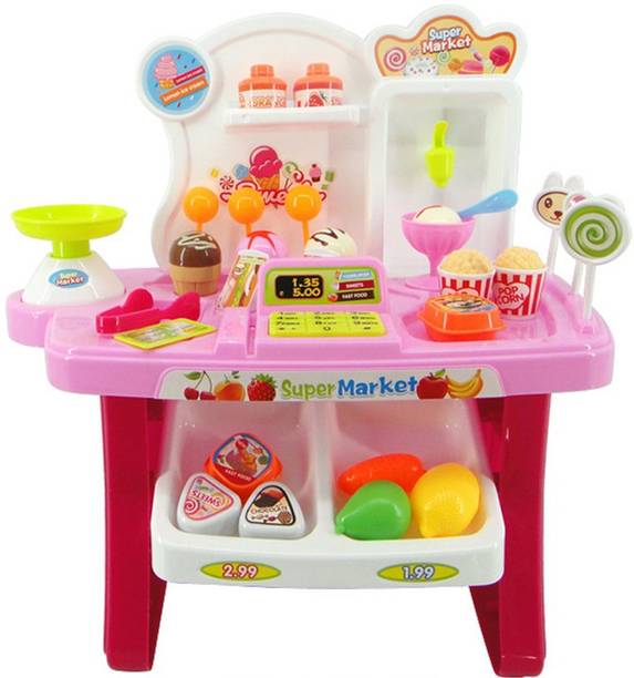 Mag Creation Mini Supermarket Shop Play Set Toy with Sound Effects, Multi Color