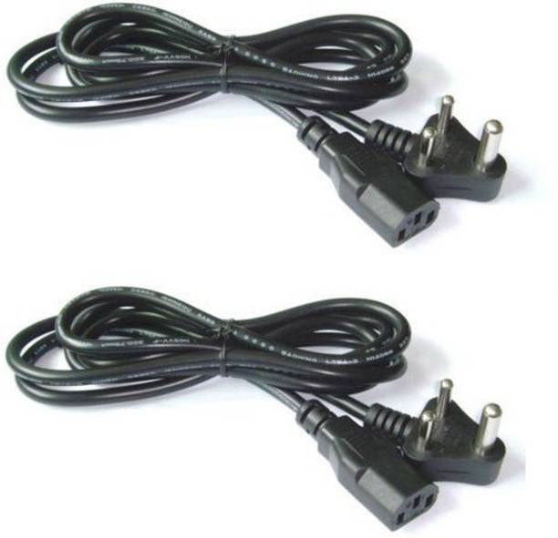 RIVER FOX Power Cord 1.5 m 2 PIECES of Computer/Printer/Desktop/Pc/Smps Power Cable Cord Black/Pc Cable (1.5 Meter)