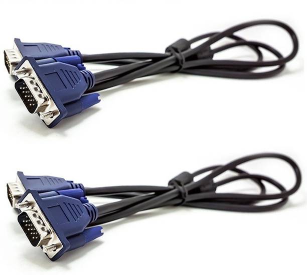 RIVER FOX VGA Cable 1.5 m 2 PIECES OF 15 Pin Male to Male 1.5 Meter VGA Cable for Computer Monitors, Televisions,Desktop, Laptop, Projector