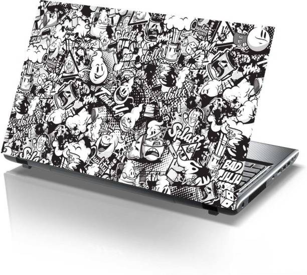 PIXELARTZ Graffiti - Black & White - HD Quality - 15.6 Inches 3M Vinyl Paper Laptop Decal 15.6