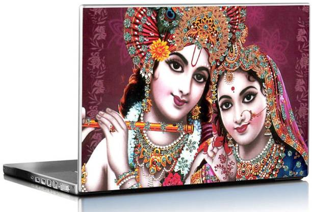 PIXELARTZ Indian God Radha Krishna - HD Quality - 15.6 Inches 3M Vinyl Paper Laptop Decal 15.6