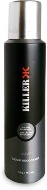 KILLER WAVE All-Day Long Lasting Freshness Fragrance 125G/150ml, Liquid Deodorant Spray  -  For Men