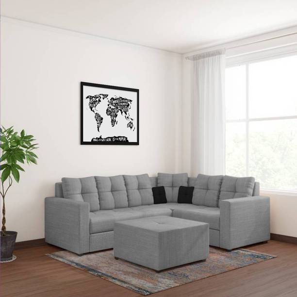 Bharat Lifestyle Alfredo Fabric 7 Seater  Sofa