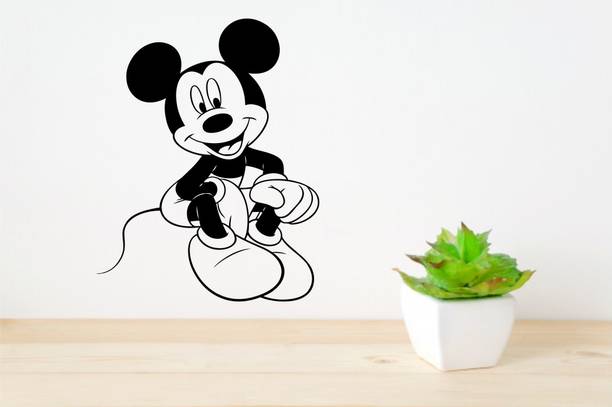 Decor hubb 1 cm Decor hubb-Mickey Mouse PVC Vinyl Wall Stickers ( 55.88 x 81.28 cm ) Self Adhesive Sticker