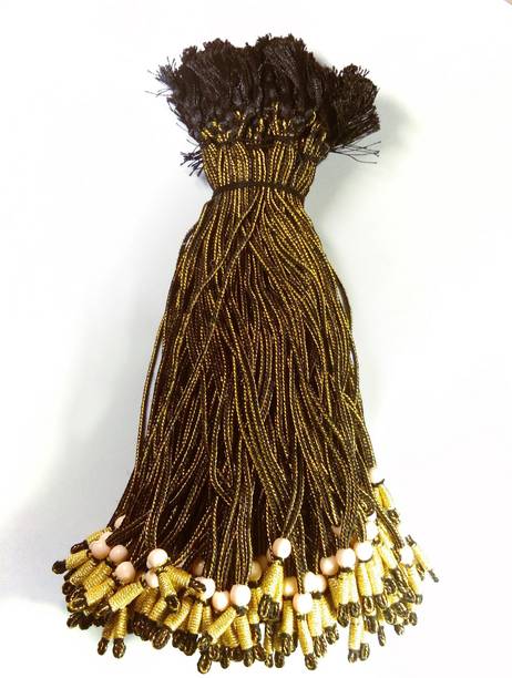 SPARKLE Black Colour Designer Necklace Back Rope- Dori for Silk Thread Jewellery/Terracotta Jewellery/Quilling-Pack of 12 pcs