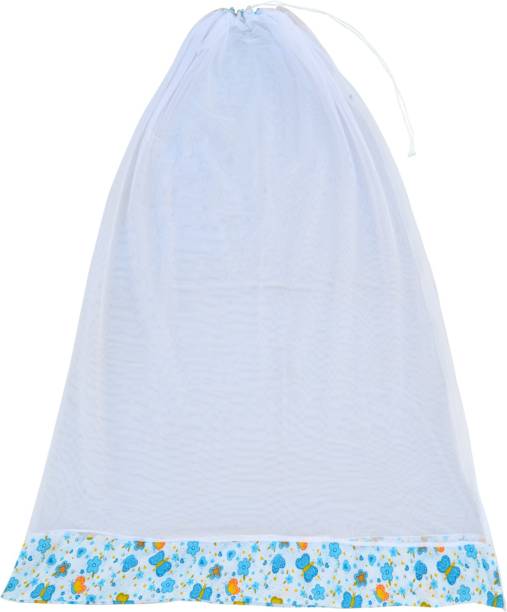 Younique Cotton Infants Washable Mosquito Net for Baby Cradle / Mosquito Net For Baby Jhula / Baby Swing with Zip Opening (0-3 Yrs) - Blue Butterfly Mosquito Net