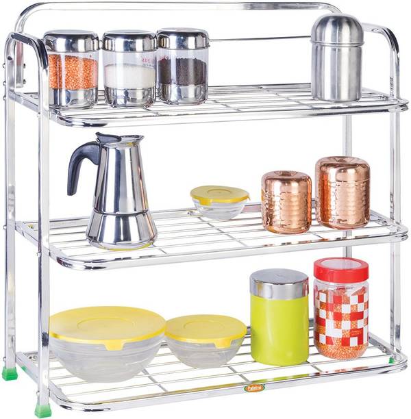 Patelraj Pure Stainless Steel Shoe Stand And Multipurpose Stand, Kitchen Stand, Book Shelf Metal Shoe Stand