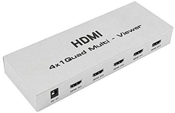 microware 4 X 1 HDMI Multi-viewer Quad Screen Real Time Multiviewer with HDMI Seamless Switcher Function Full 1080P and 3D Media Streaming Device