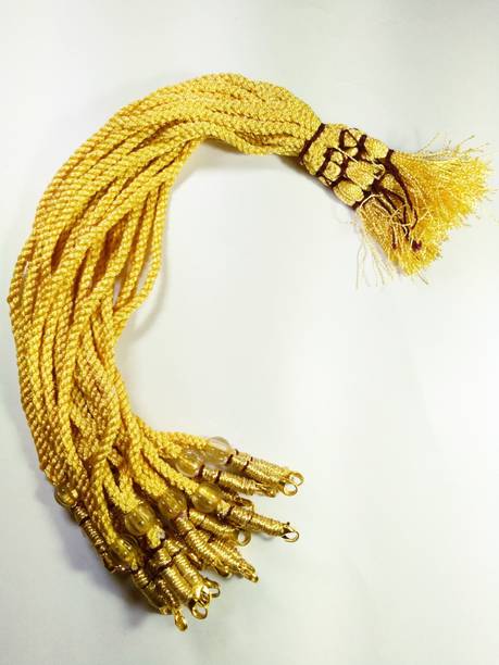 SPARKLE Yellow Colour Designer Necklace Back Rope- Dori for Silk Thread Jewellery/Terracotta Jewellery/Quilling-Pack of 12 pcs