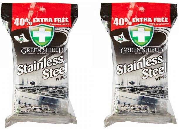 green shield Stainless Steel Wipes 70's Pack Of 2