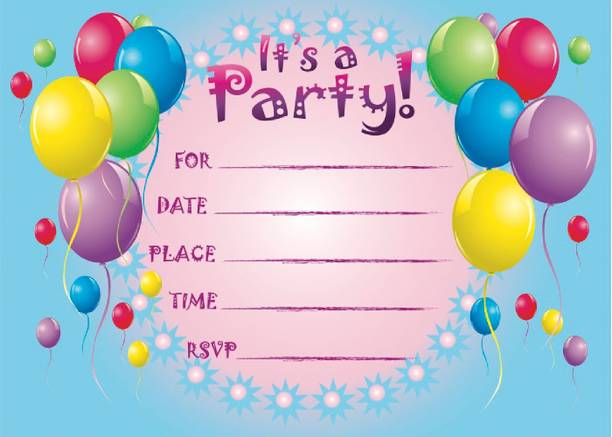 Askprints Birthday Metallic card Invitations with Envelopes - Kids Birthday Party Invitations for Boys or Girls (25 Count)AP-1100 Invitation Card