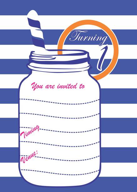 Askprints Birthday Metallic card Invitations with Envelopes Invitation Card