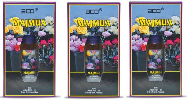 aco Majmua Alcohol - Free Attar Roll On 8ml Each (Pack of 3) Floral Attar