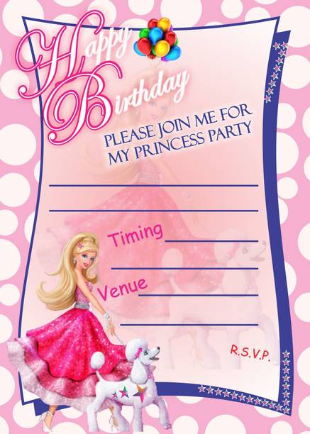 Askprints Birthday Metallic card Invitations with Envelopes - Kids Birthday Party Invitations for Boys or Girls (25 Count) AP-1138 Invitation Card