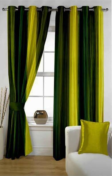 JUPON 213.3 cm (7 ft) Polyester Room Darkening Door Curtain (Pack Of 2)