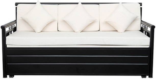 Royal Interiors 3 Seater Double Metal Pull Out Sofa Cum Bed