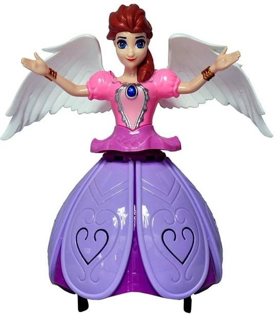 Instabuyz Best Princess Dancing Doll & Rotating Angel Girl Flashing Lights with Music Gift Toy For Kids,Baby,Childrens. (COLOR VARY)