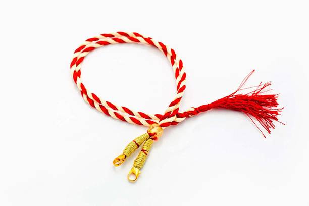 SPARKLE Necklace Back Rope Colorful (Red, White) Almost Match with Any Jewellery- Dori for Silk Thread Jewellery/Terracotta Jewellery/Quilling-Pack of 12Pcs