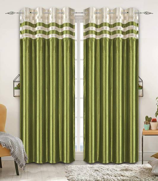 JUPON 182.8 cm (6 ft) Shower Polyester Room Darkening Curtain (Pack Of 2)