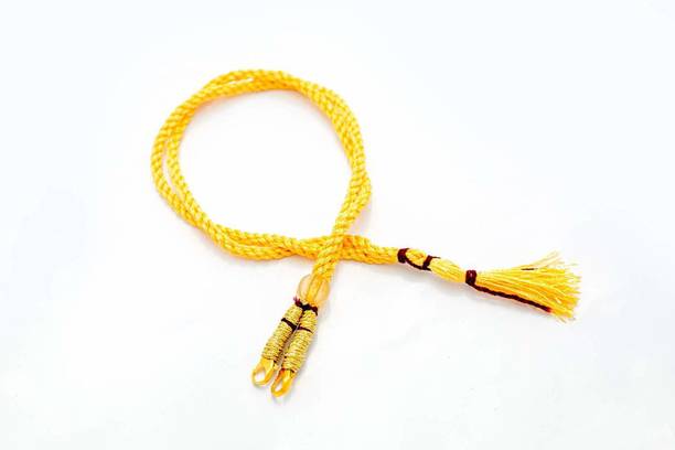 SPARKLE Necklace Back Rope Colorful (Yellow) Almost Match with Any Jewellery- Dori for Silk Thread Jewellery/Terracotta Jewellery/Quilling-Pack of 12Pcs