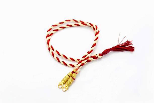 SPARKLE Necklace Back Rope Colorful (Maroon, White) Almost Match with Any Jewellery- Dori for Silk Thread Jewellery/Terracotta Jewellery/Quilling-Pack of 12Pcs