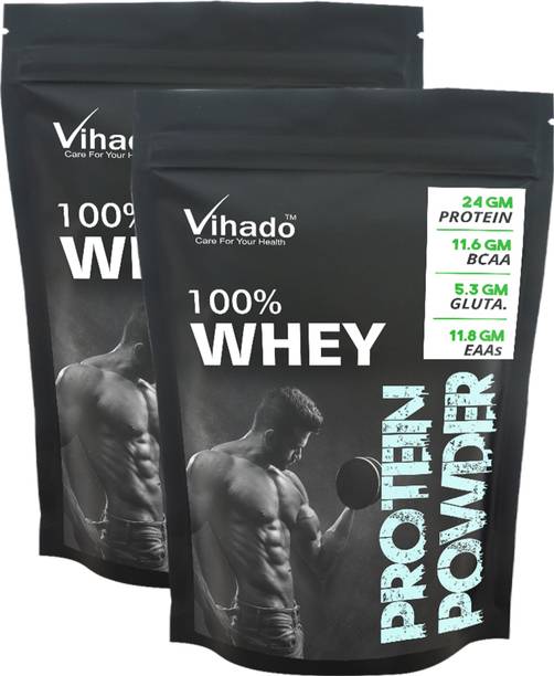 Vihado Nutrition Whey Protein Concentrate 80% Unflavoured - 50g (Pack of 2) Whey Protein