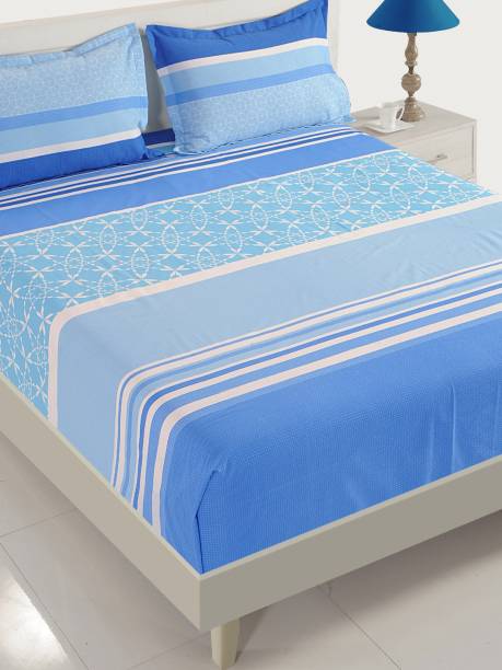 Details about   Swayam Cotton Queen Bedsheet 150 TC -Aue 2 Pillow case-Purple 