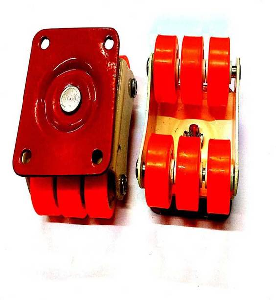 DINSA 6 WHEEL REVOLVING CASTOTR ORANGE 4 PCS Swivel Furniture Caster