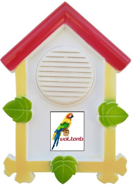 VOLtORb - SWEET HOME Parrot Door Bell - Single Parrot Tune - Multi Color - Special House Shape - Glossy Finish - 1 Piece Wired Door Chime