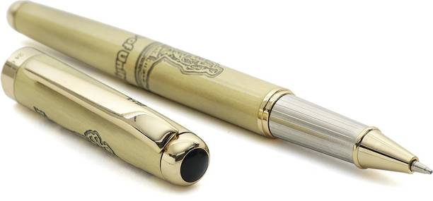 Hayman 24 ct Gold Plated statue of unity Engraved Roller Ball Pen Ink Color - Blue