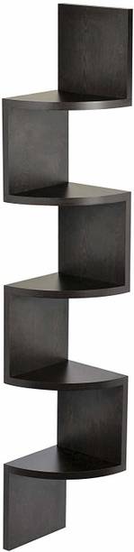 Zahuu Corner Wall Decor Shelf Zigzag Display Rack Wooden Wall Shelf