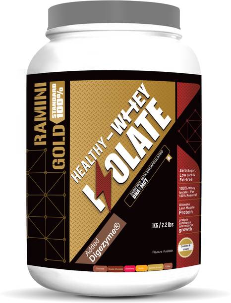 RAMINI BIONUTRITION HEALTHY 100% GOLD STANDARD WHEY ISOLATE WITH DHA, MCT AND DIGEZYME - 1 KG Whey Protein