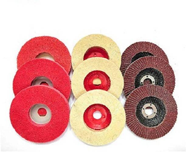 ISC Non Woven/Felt/ Flap Disc For Sanding Buffing Grinding Combo For SS/Metal /Glass/Wood Etc Angle Grinder