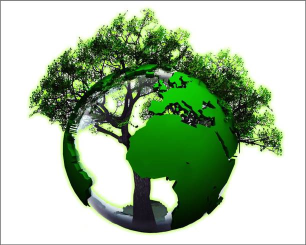 Jagvii 50 cm Earth Self Adhesive Sticker