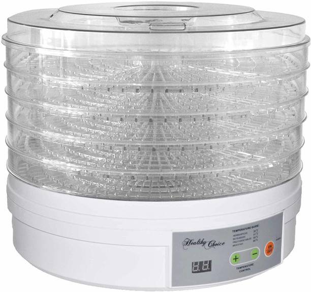 MANTAVYA Adjustable Thermostat for Food Fruit Electric Food Dehydrator with 5 Stackable Tray Food Steamer