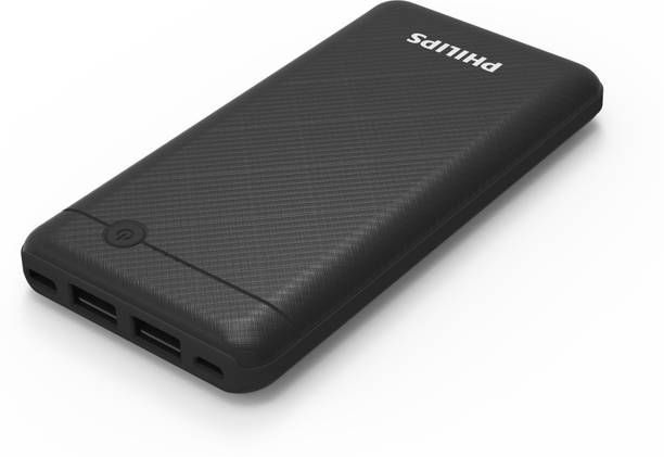 PHILIPS 10000 mAh 10.5 W Power Bank (Black, Lithium Polymer, Fast Charging for Mobile)