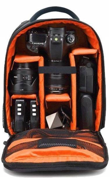 Smiledrive Waterproof DSLR Backpack Camera Bag, Lens Accessories Carry Case for Nikon, Canon, Olympus, Pentax &amp; Others-Ideal for Professional Photographers (Orange)  Camera Bag