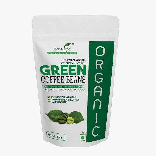 zenulife Organic Premium Quality Green Coffee beans for Weight Loss (Unroasted Coffee) Instant Coffee 50 g Instant Coffee