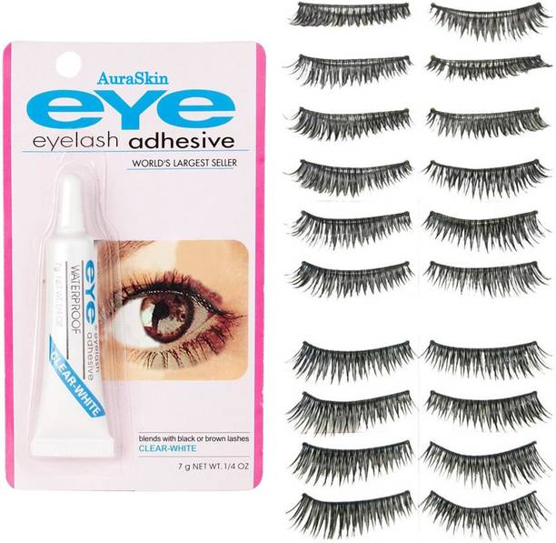 AuraSkin Skinberry Thick Hair Waterproof Eye Lashes Mink Collection With Eyelash Glue.