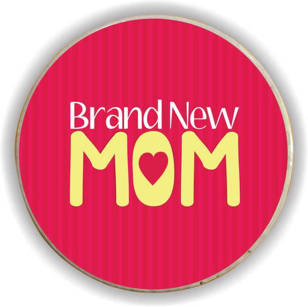 थेययकेफ Brand New Mom Fridge Magnet - Round फ्रिज मैग्नेट 1 का पैक